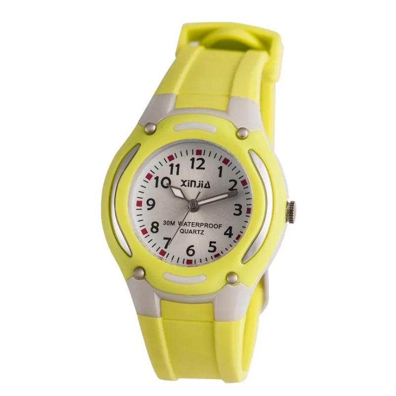 Топ люксовый бренд детские часы 30 м водонепроницаемые кварцевые наручные часы маленький циферблат желе часы для детской мальчики часы для девочек студентов часы - Цвет: yellow
