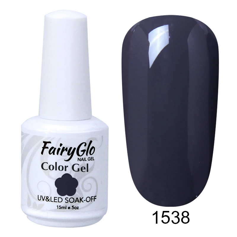 FairyGlo 15 мл белый флакон гель для ногтей УФ-гель для ногтей верхнее покрытие длинный последний Гибридный гель лак обычный лак для ногтей Lucky Enamal - Цвет: 1538