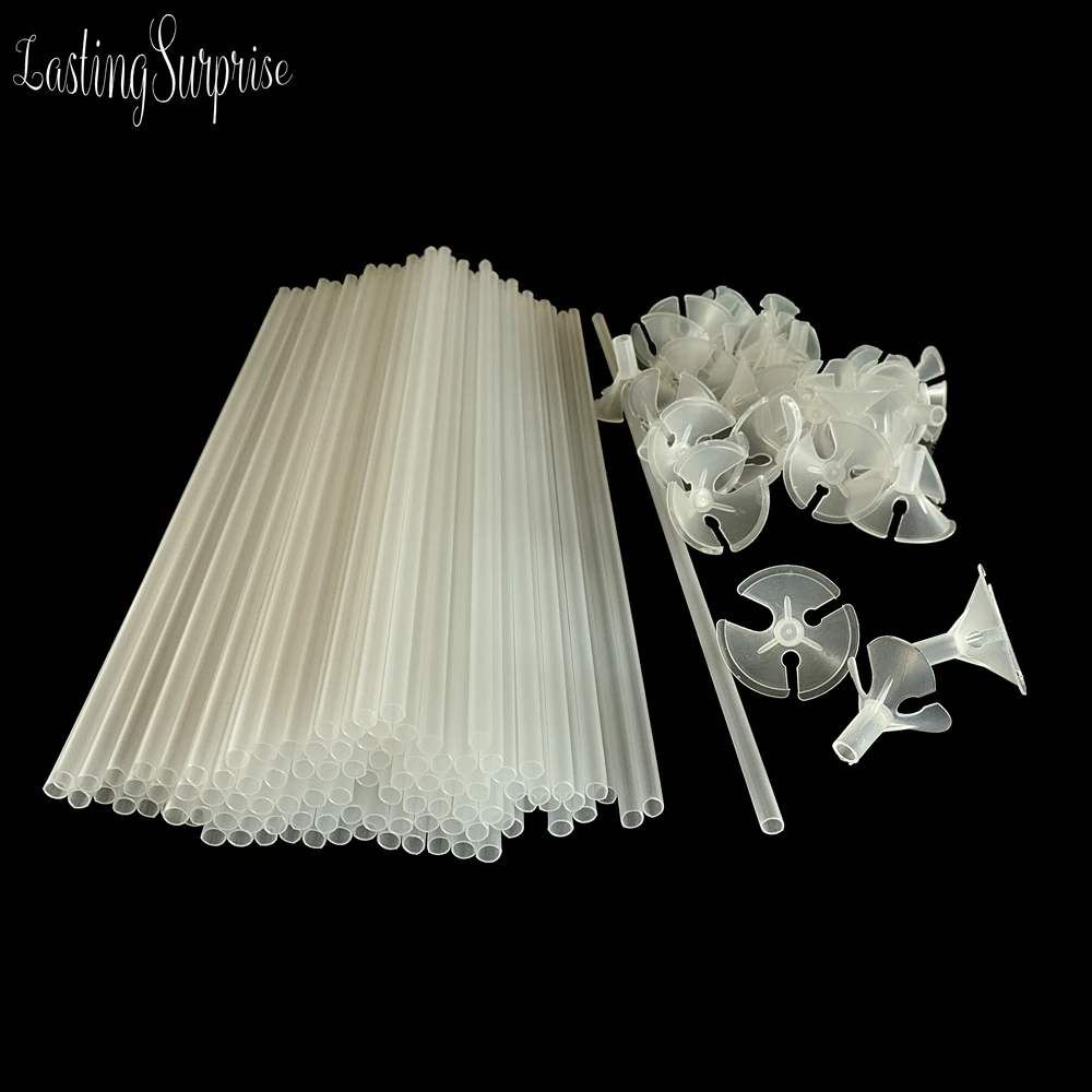 

50sets 40cm Balloon Sticks White Balloon Sticks Holders With Cups For Wedding, Party, Holidays, Anniversary Decoration