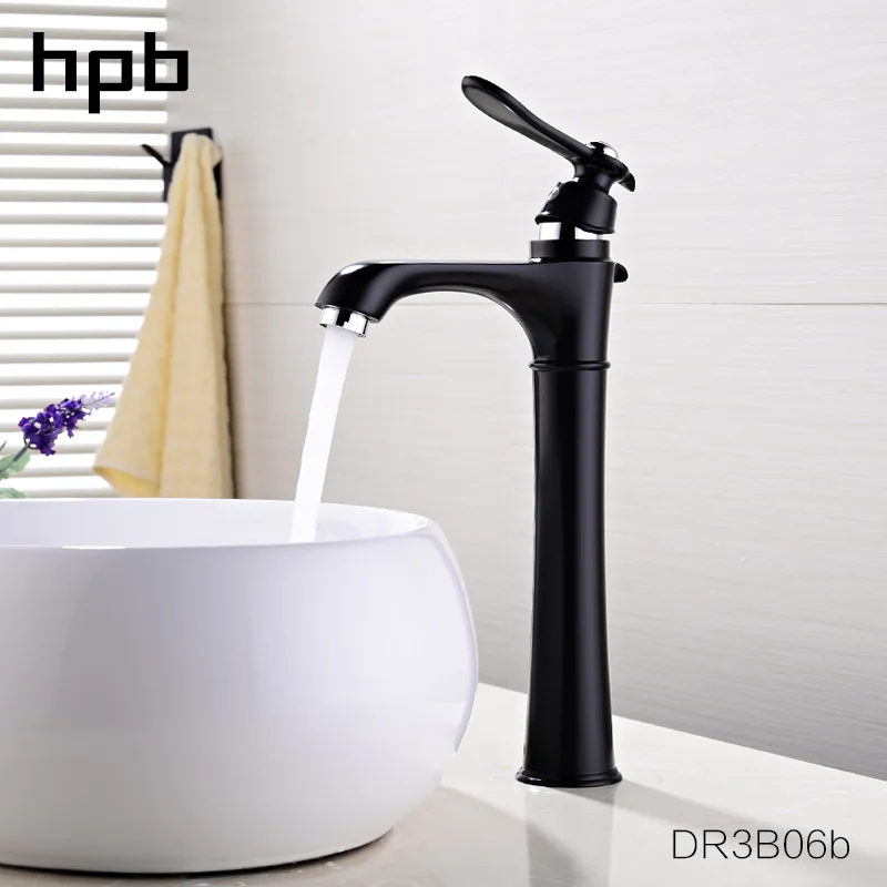 

HPB Single Handle Bathroom Sink Vessel Faucet Basin Mixer Tap One Hole Deck Mount Lavatory Faucet Lacquered Finish DR3B06