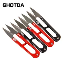 1Pcs U-shaped Mini Scissors For Fishing Stitching Scissors Nippers Fish Use Scissors Fishing line cutter instruments Random Coloration