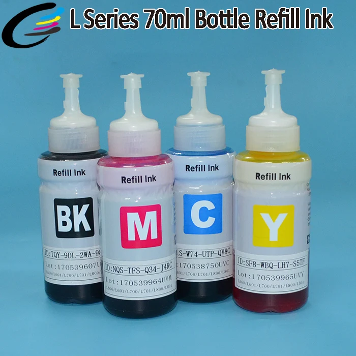 70ml Bottle Inkjet Refill Ink Kits for Epson L558 L358 L351 Printerin