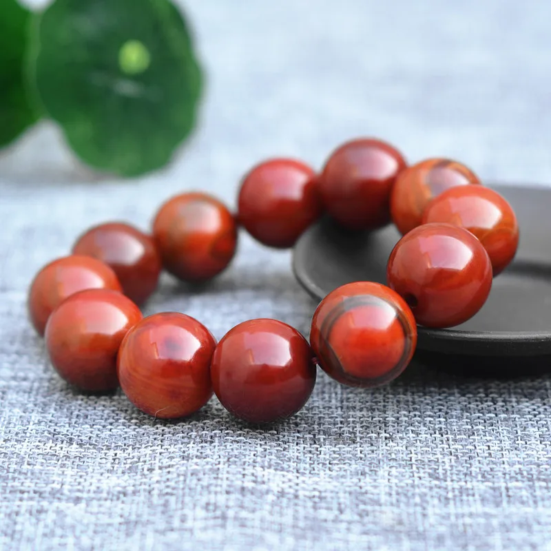 

Natural South-Red Chalcedony Jades Stone Bracelets 20mm Beads Buddha Beads Bangles Gift for Men Fashion Jades Stone Jewerly