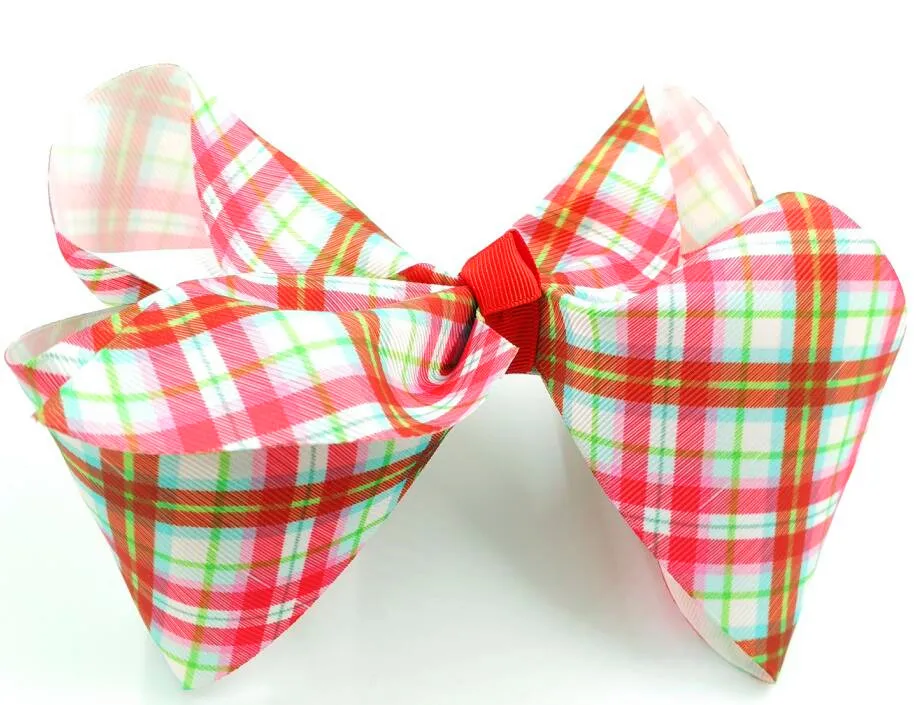 plaid ribbon hairbow