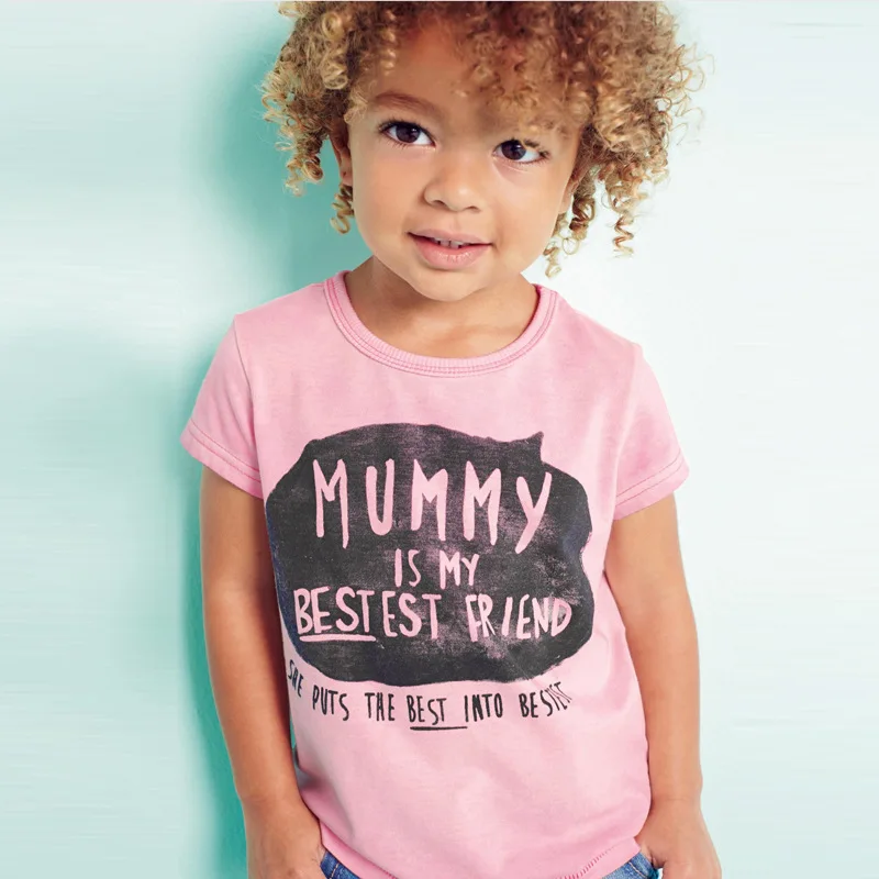 2017 Summer T shirts for Girls Kids Children Cotton T shirt O Neck Top