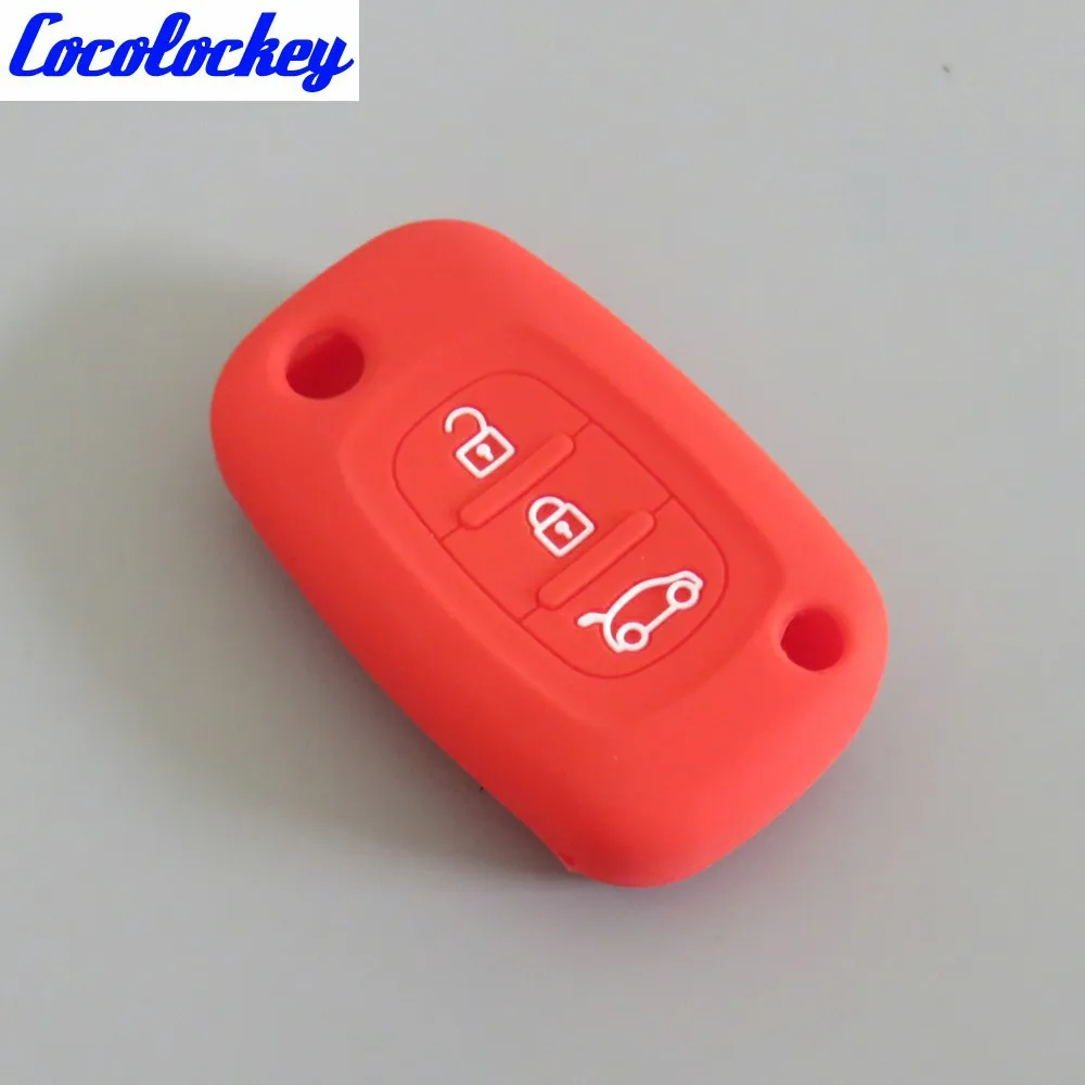 Cocolockey силиконовый чехол для автомобильного ключа RENAULT Clio Megane Kangoo Modus откидной
