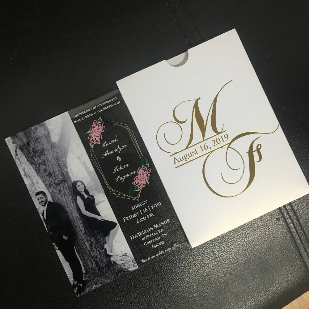 

10pcs newest hot sell laser cut acyrlic wedding invitation card custom printing design