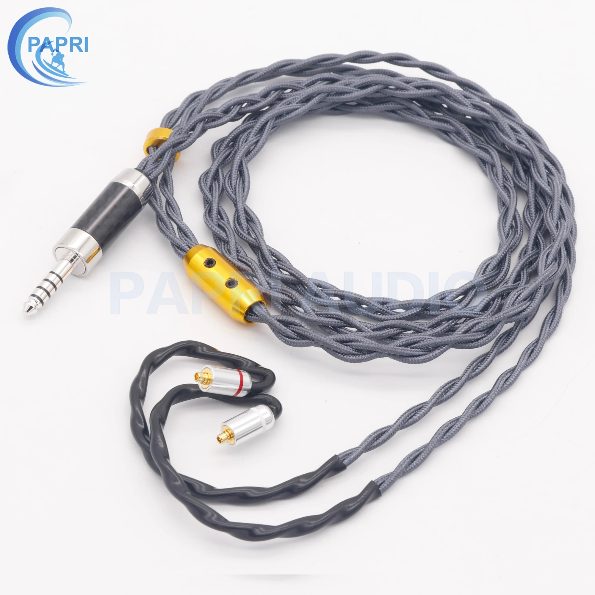PAPRI 2 5 3 5MM 4 4MM 4N OCC Silver Gold Plated 5Mil Balanced Earphone Cable For SE846 535 MMCX 0 78mm Headphone Upgrade Cables