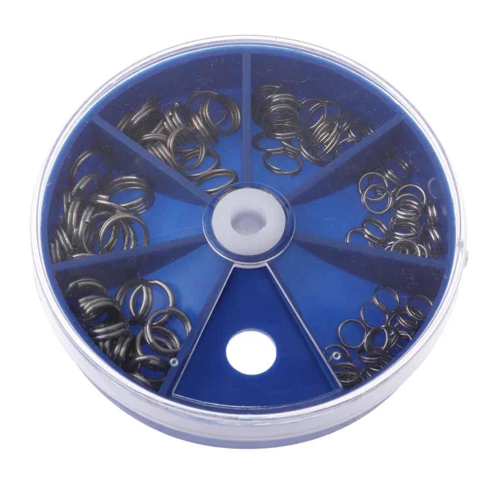 105 Pack/Box Stainless Steel Fishing Split Rings for Lures - Double Snap Loop Lure Connectors Lure split rings jump ring