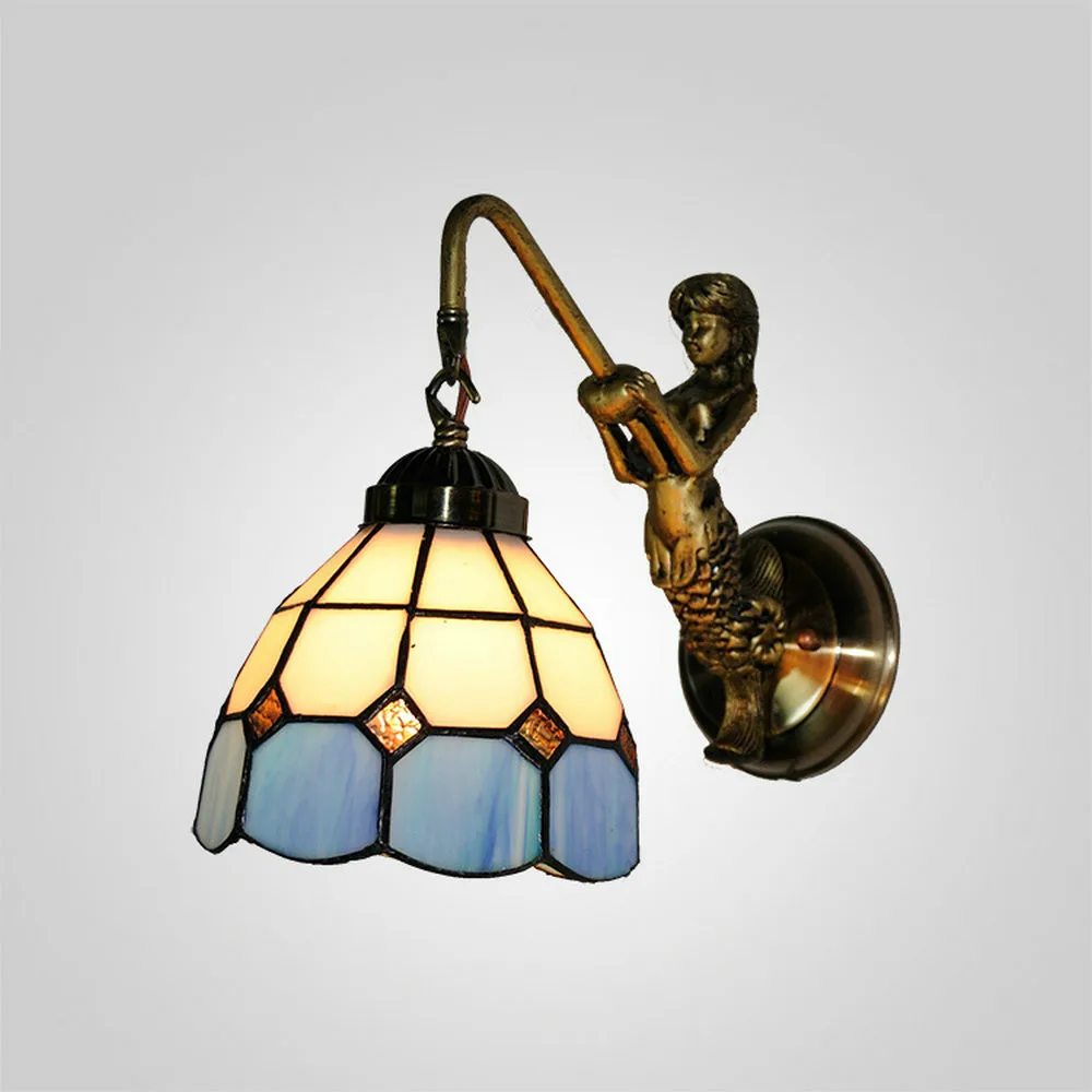Mamei kostenloser versand tiffany lampe mit blauem glas shades für lampen 110 240 v spannung