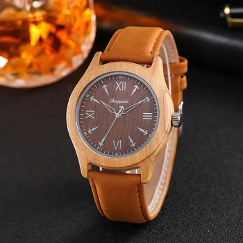 

Fashion Top Gifts Item Wood Watches Men's Analog Bamboo Handmade Wooden Wrist Watch Male Sports Quartz Watch Reloj de madera