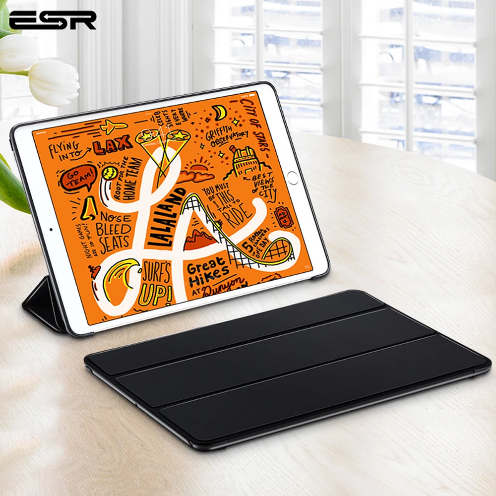 ESR чехол для iPad mini 5 2019 Folio Ultra Slim Fit Кожаный чехол Мягкие прорезиненные Вернуться ТПУ Магнит Обложка для iPad mini 5 Чехол