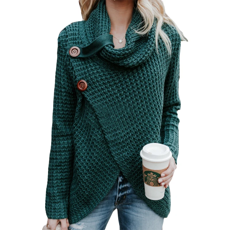

Women Autumn Turtleneck Pullover Sweater Long-Sleeve Elastic Sweater Female Casual knitted Sweaters Oversized Sweater