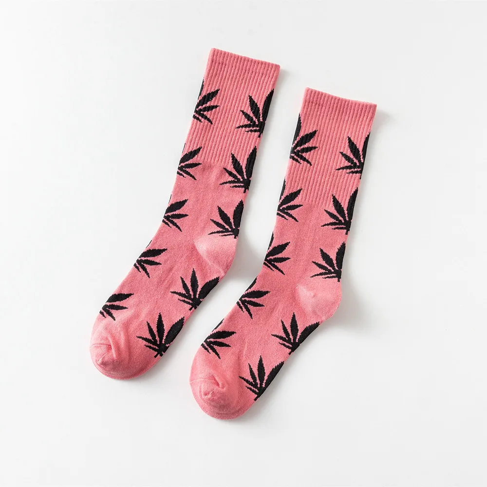Мужские носки в стиле хип-хоп с рисунком сорняков кленовый лист сумасшедшие забавные носки термостойкие длинные счастливые носки Kanye West Роскошные носки уличная одежда - Цвет: 14
