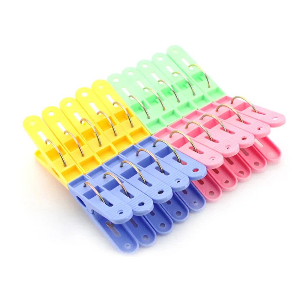 20 pcs Clothes Pins High Quality Heavy Duty Plastic Laundry Clothes Pins Color Hanging Pegs