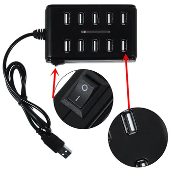 

Powstro USB High Speed USB 2.0 Hub 10 Ports Personal Computer USB HUB Portable USB Splitter For PC Laptop Computer Accessories