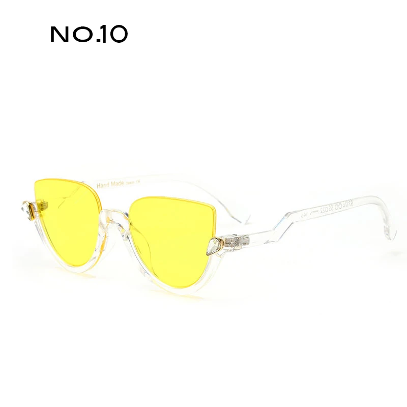 TAOTAOQI Роскошные Пластик половина-оправа «кошачий глаз» солнцезащитные очки Для женщин Брендовая Дизайнерская обувь Высокое качество модные солнцезащитные очки UV400 - Цвет линз: NO.10