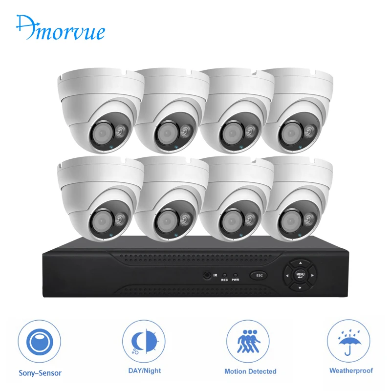 Home security camera system PoE NVR kit 8ch PoE NVR Video Recorder 8pcs