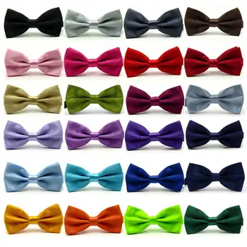 

Men's Satin Pre-Tied Plain Bow Tie Wedding Adjustable Tuxedo Bowties Necktie NEW YYTIE0504