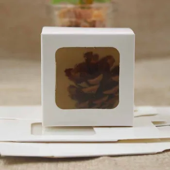 

Various size paper gift box with clear pvc window candy favors package & display box custom cost extra