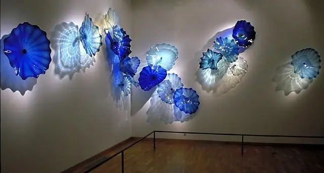 

Handmade Blown Murano Glass LED Wall Light with Glass Plates for Home Hotel Hallway Decor