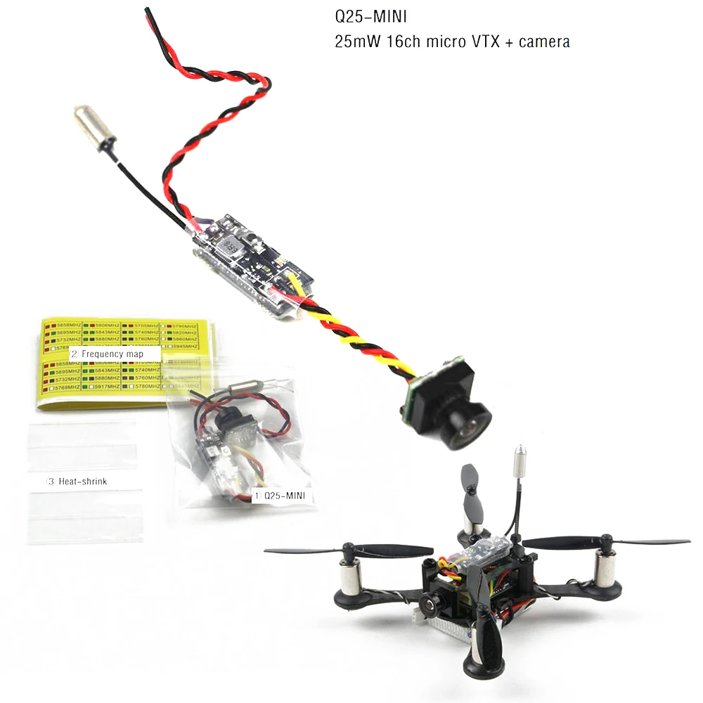 

1pcs kingkong Q25 5.8G 25mW 16CH micro AV Transmitter With 600TVL FPV Camera For FPV Camera Drone/RC Indoor Quadcopter