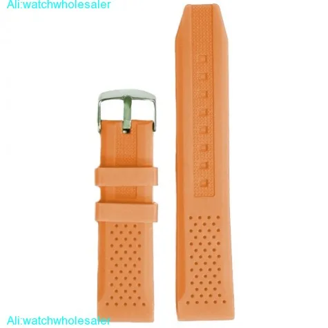 20mm Light Orange Silicone Jelly Rubber Ladies Watch Band Straps WB1051W20JB