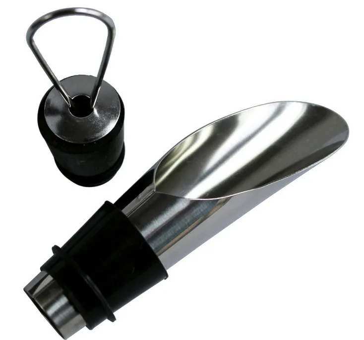 DHL Free shipping 200 PCS Stylish Stainless Steel Wine Pourers Wine Funnel Bottle Pourer Dumping