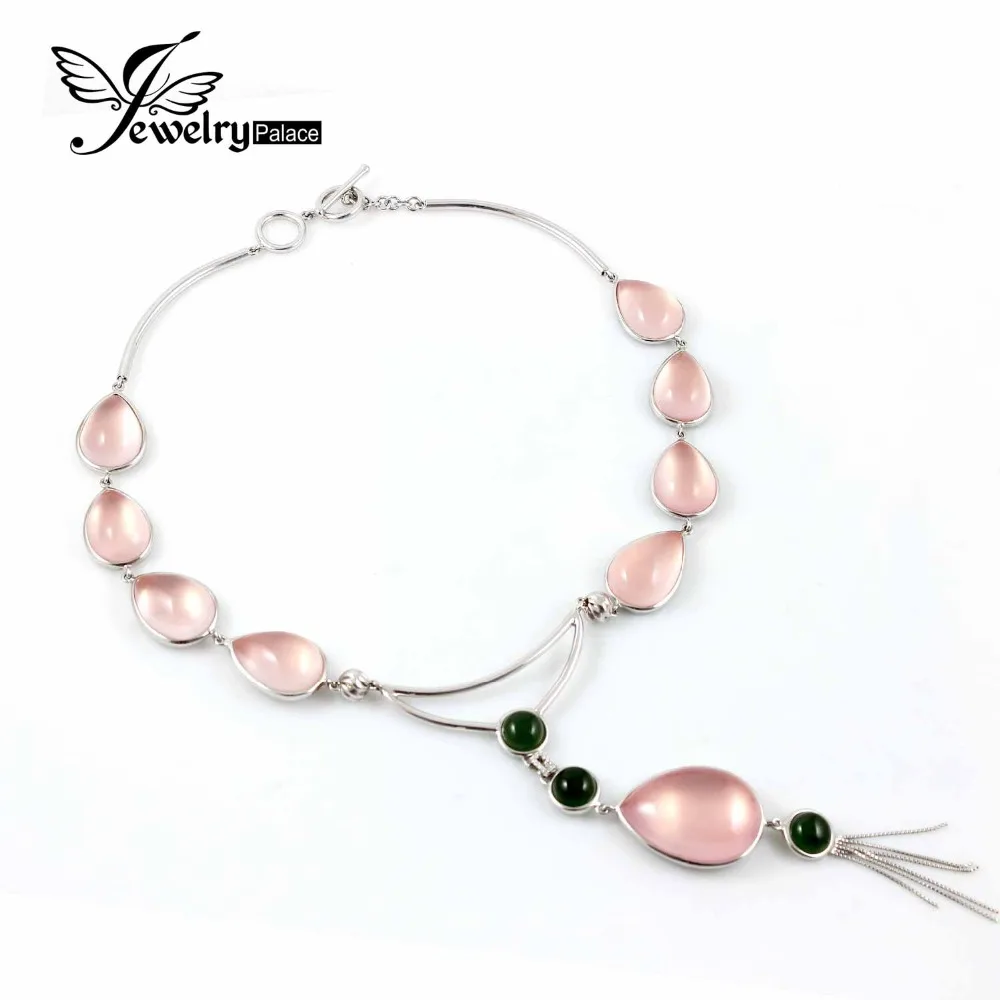 Romantic Elegant Madagascar Luxury Genuine Star Rose Quartz Necklace Solid 925 Sterling Silver Fine Gemstone Jewelry Anniversary