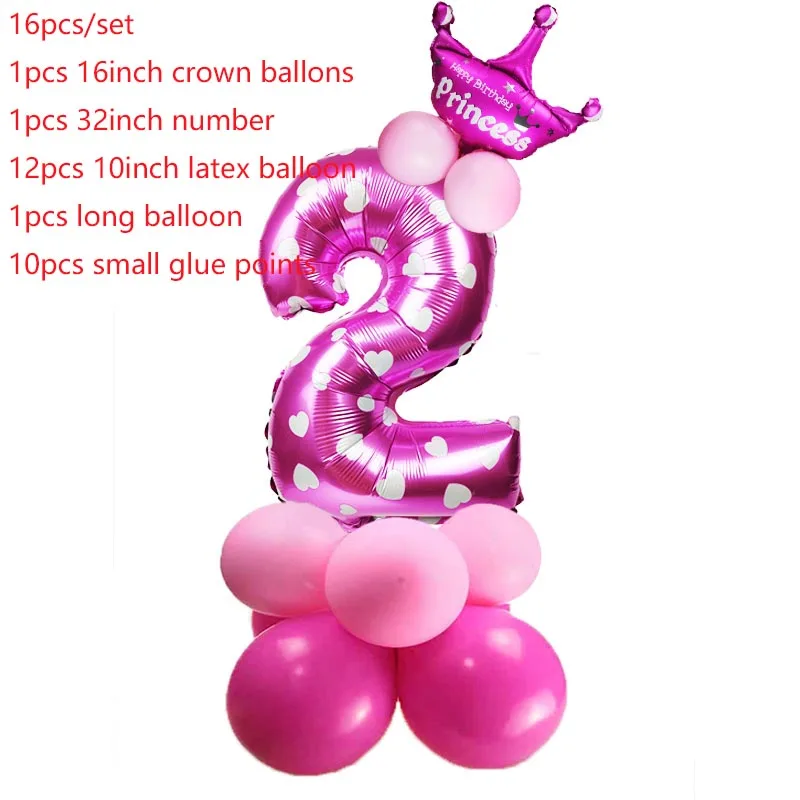 Синий комплект воздушных шаров на 2 дня рождения, воздушные конфетти, баллоны для маленьких мальчиков и девочек, 2 года, украшения для дня рождения, балоны, надувные S8MZ - Цвет: Темно-синий