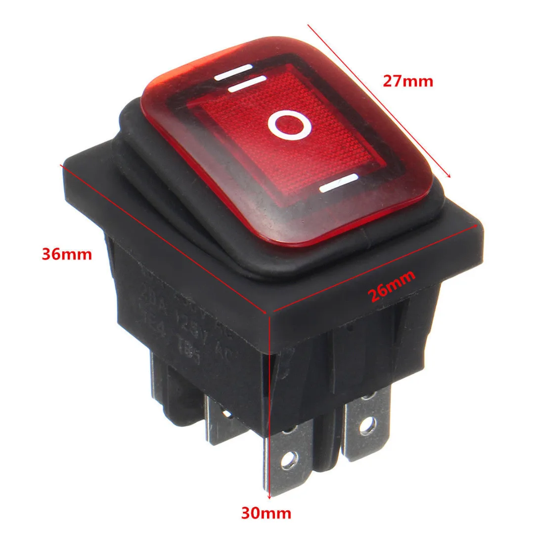 JX-LCLYL 1pc Car Boat On-Off-On 6 Pin 12V LED Light Rocker Toggle Switch Waterproof