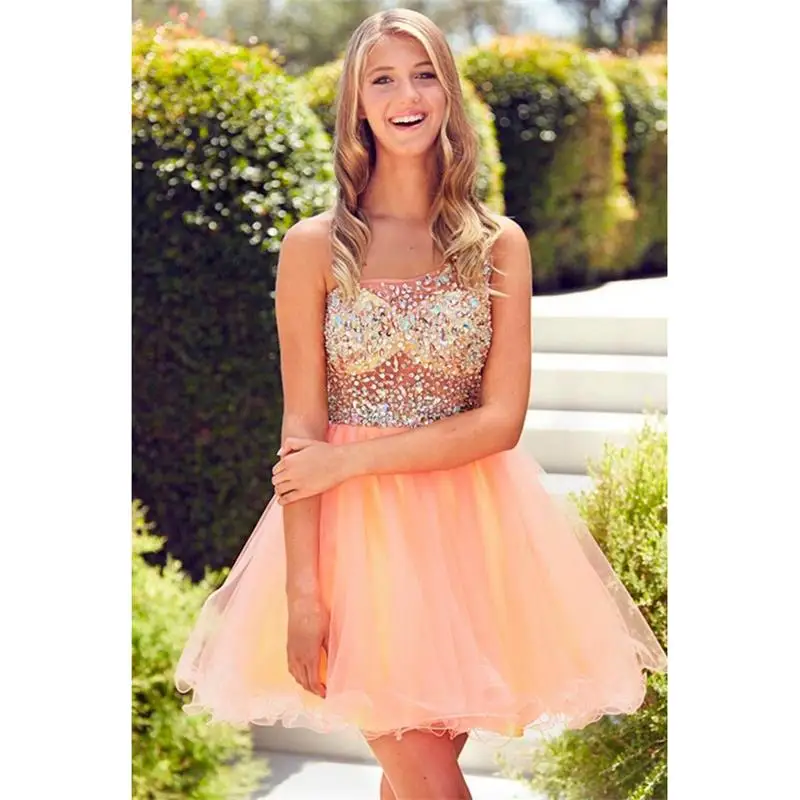 Short Coral Dresses 2016 Ball Gown Sexy One Shoulder Shiny