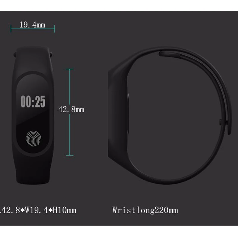 M2 умный Браслет фитнес-браслет часы монитор сердечного ритма водонепроницаемый OLED с Bluetooth трекер для IOS Android