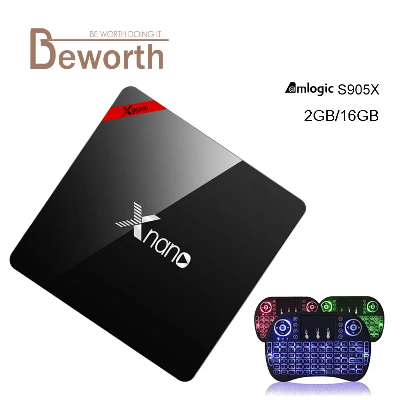 

Xnano X96 Pro Android TV Box Amlogic S905X Quad Core Set Top Box 2G+16G Android 6.0 OS Bluetooth 4.0 4K 3D Smart Media player