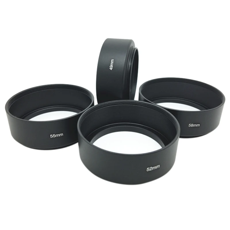 

1Pcs 49MM/55MM/58MM/62MM/67MM/72MM/77MM Metal Long Focus Lens Hood Screw-In Mount For Camera