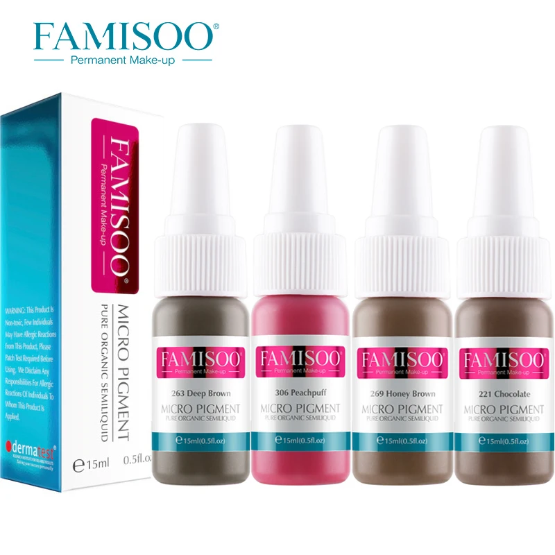 

Famisoo 4pcs Eyebrow Tattoo Machine Pen Practice Permanent Pigment Eyeliner Ink 3D Microblading Makeup Supplies Accessories