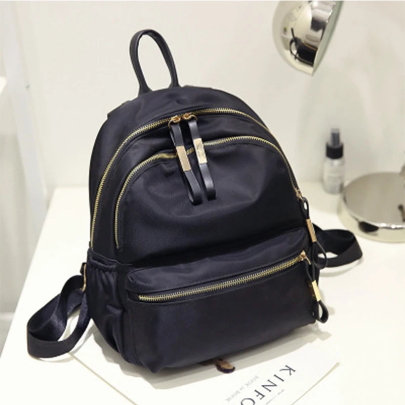 

HOLYBIRD Women Backpacks Solid Oxford Waterproof Double Bags Student Wear-Resisting Travel Shopping Black Backpacks