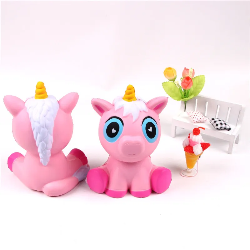 2018 New Pink Unicorn Slow Rising Squishies Toys Kawaii Jumbo Unicorn Rainbow Horse Squishy Stress Relief Squeeze Toy  (1)
