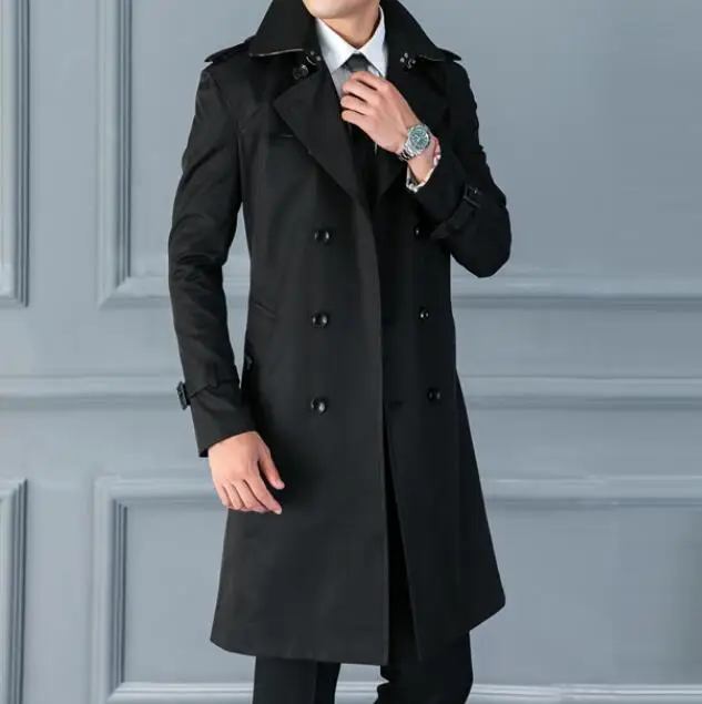 S-5XL Горячая Весна Новая мужская мода Персонализированная отделка длинный тонкий корейский ветровка большой размер куртка