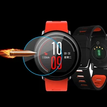 2 stücke xiaomi amazfit smartwatch premium explosionsgeschützte gehärtetem glas schutzfolie glas displayschutzfolie klassische schutzfolie