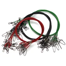 10 шт./лот 50 см леска стальной проволоки лидер с поворотным рыболовным аксессуаром 3 цвета Olta Leadcore поводок