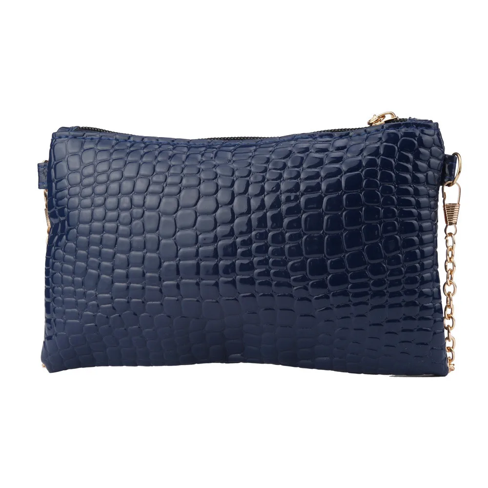 

Women Leather Messenger Crossbody Clutch Shoulder Handbag Bag Crocodile women's clutch bag diagonal package blue G3085