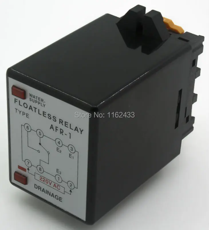AFR 1 AC 220V floatless level relay / switch with socket base 220VACin