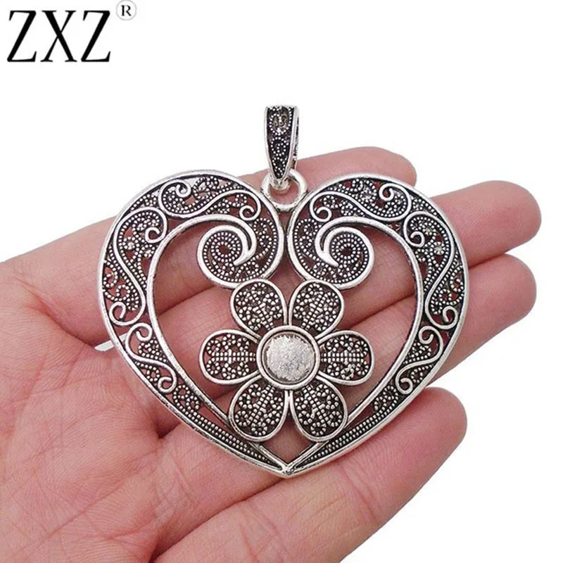 20x Tibet Silver Alloy Pendants Rose Flower Peacock Jewellery Findings Necklace