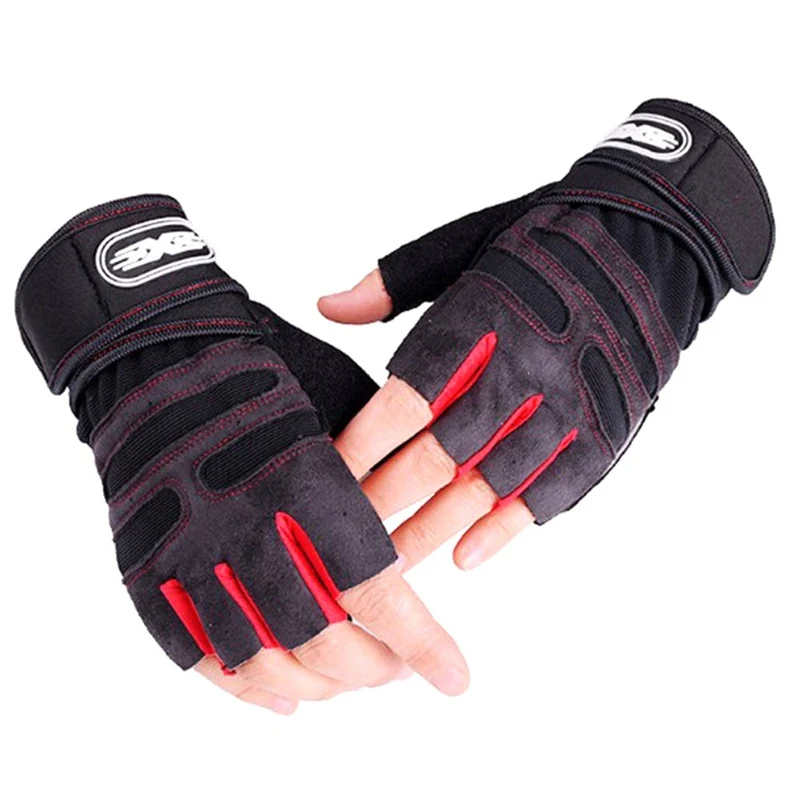 M-XL спортивные перчатки для спортзала упражнения Вес подъема перчатки для бодибилдинга Training Спортивные Перчатки для фитнеса - Цвет: RD