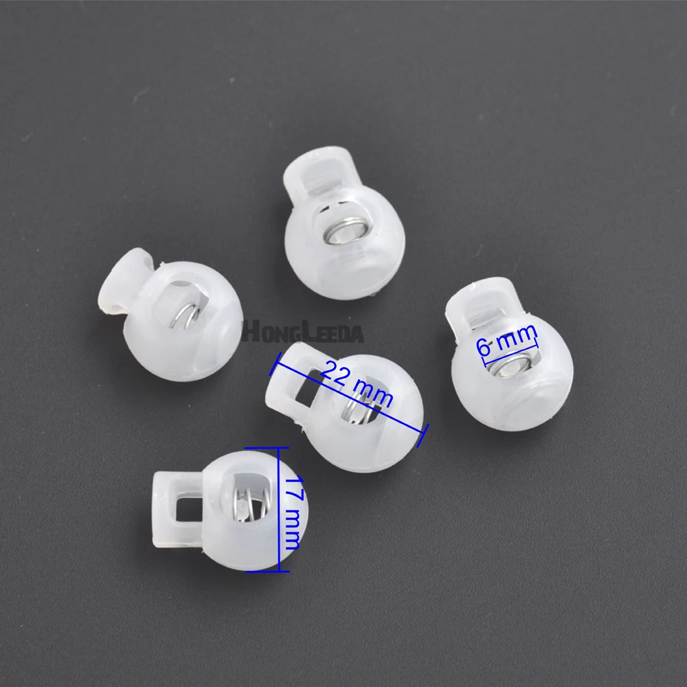 K-003 80 шт./партия прозрачный пластиковый круглый шарик-клипса для шнурка замочек торцевые зажимные стопоры для 6-7 мм амортизационный шнур