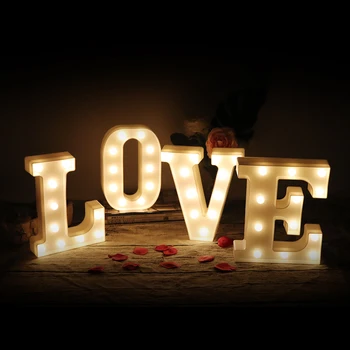 

Romantic 3D Letter LED Night Light LOVE Valentines Day Wedding Party Decoration Night Lamp Gifts Christmas Home Decor Table Lamp
