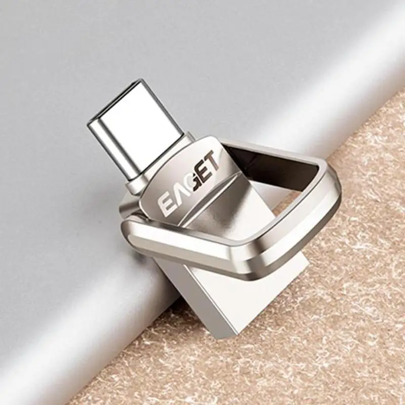 EAGET CU20 металлический USB флеш-накопитель 32 Гб 64 Гб 128 ГБ USB 3,0 Тип C Флешка OTG тип-c карта памяти, Флеш накопитель для телефона и ноутбука