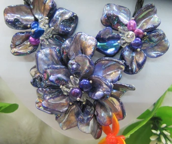 

2017 Promotion Time-limited Collares Collier Necklaces & Pendants Baroque Mother Of Freshwater Cultrue Shell Flower Necklace