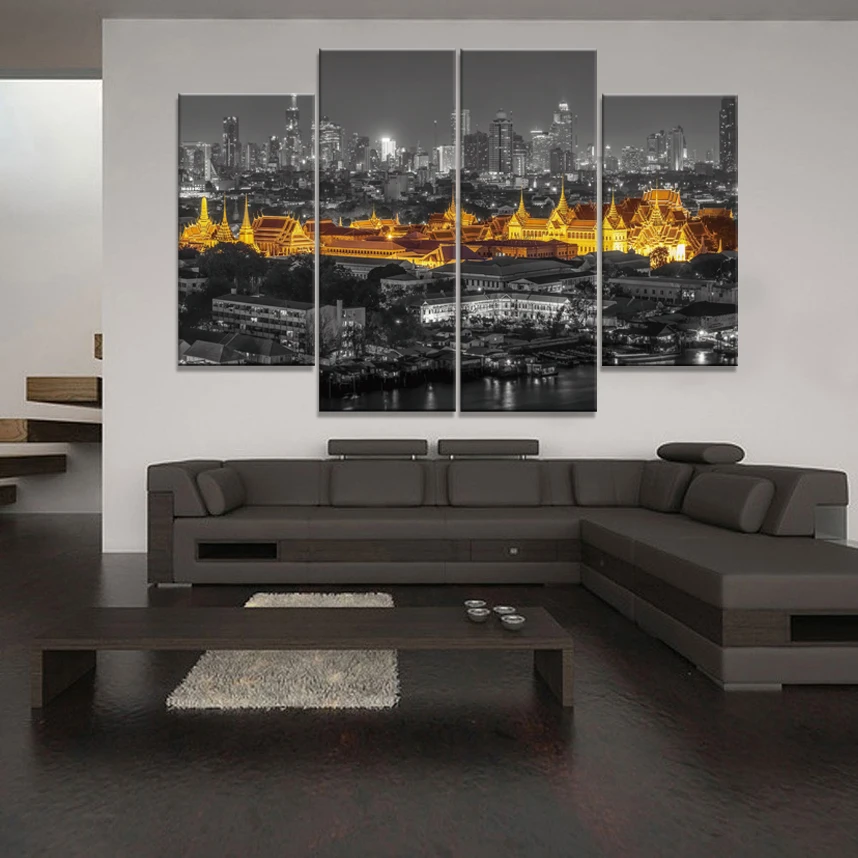 

Bangkok Temple Frameless Paintings 4pcs (No Frame) Printd on Canvas Arts Modern Home Wall Art HD Print Painting